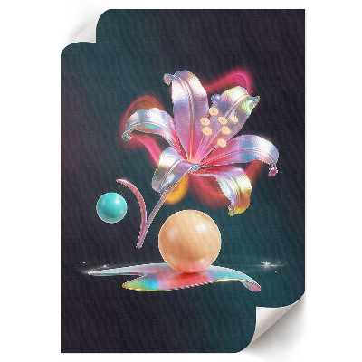 Poster kunstdruck Neonlilie