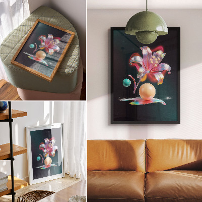 Poster kunstdruck Neonlilie