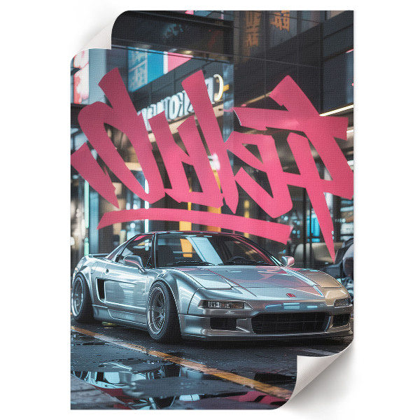 Poster leinwand Graffiti-Auto