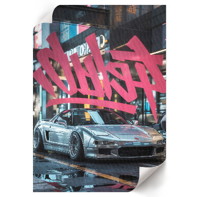 Poster leinwand Graffiti-Auto