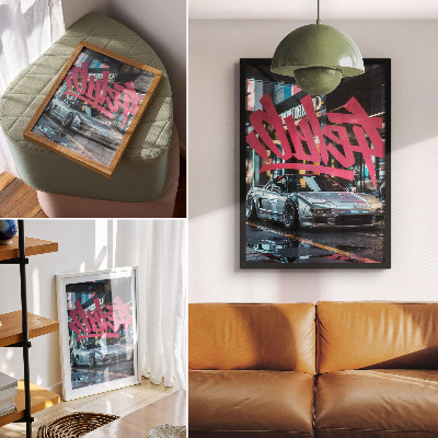 Poster leinwand Graffiti-Auto