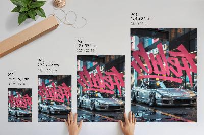 Poster leinwand Graffiti-Auto