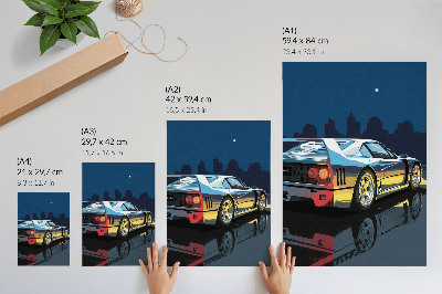 Kunstdruck poster Autofahren bei Nacht