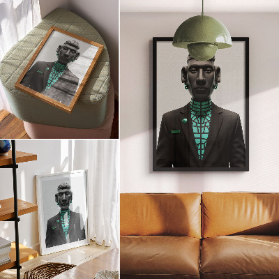 Retro poster Futuristische Skulptur