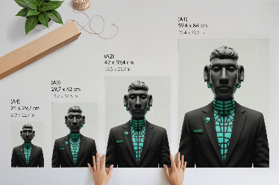 Retro poster Futuristische Skulptur
