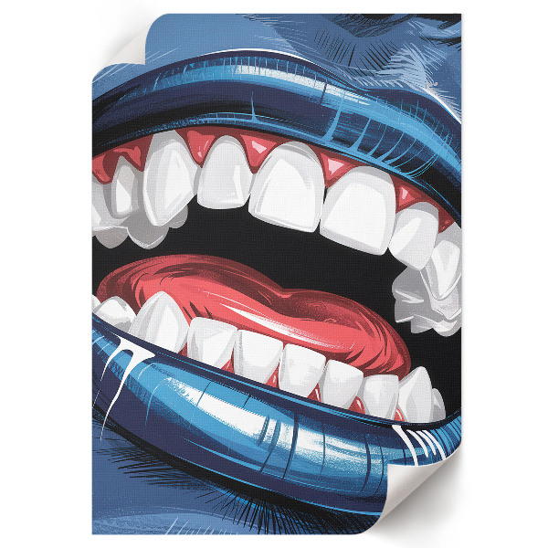Poster auf leinwand Blaue Lippen