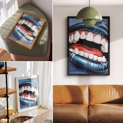 Poster auf leinwand Blaue Lippen