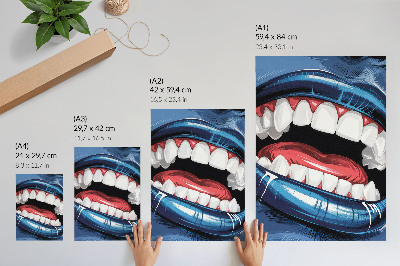 Poster auf leinwand Blaue Lippen