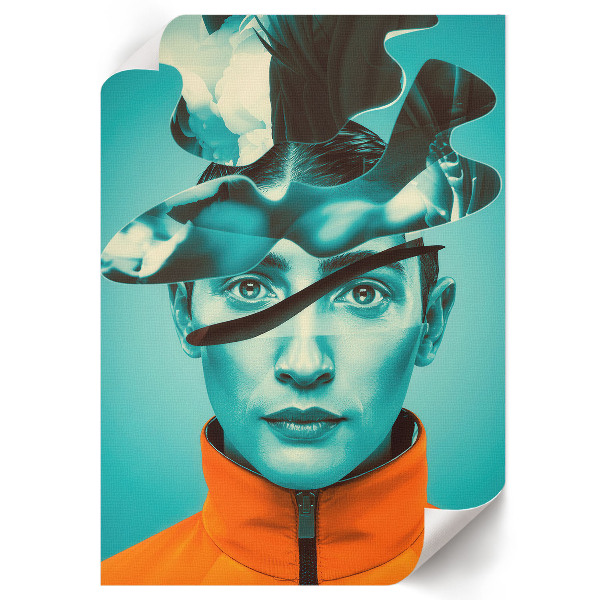 Retro poster Surrealistisches Porträt