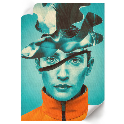 Retro poster Surrealistisches Porträt