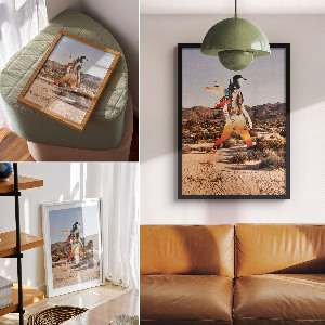 Retro plagát Púšť a postava