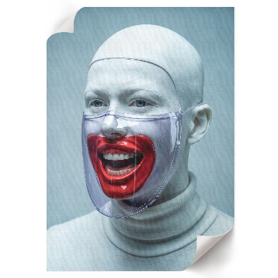 Poster kunstdruck Futuristisches Gesicht