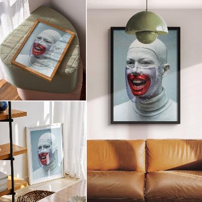 Poster kunstdruck Futuristisches Gesicht