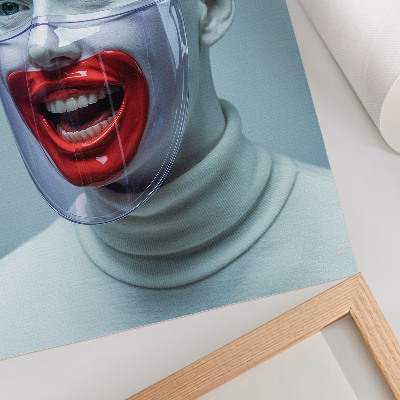 Poster kunstdruck Futuristisches Gesicht