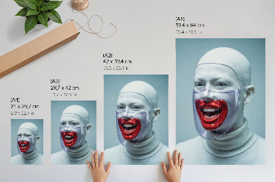 Poster kunstdruck Futuristisches Gesicht