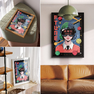 Kunstdruck poster Zukünftiges Anime