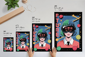 Kunstdruck poster Zukünftiges Anime