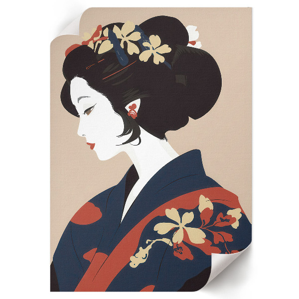 Poster kunstdruck Japanische Frau