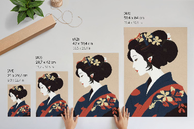Poster kunstdruck Japanische Frau