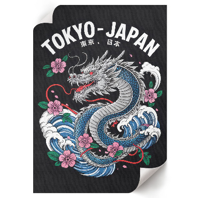 Retro poster Japanischer Drache