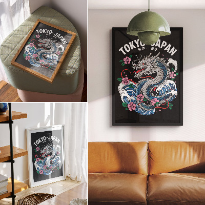 Retro poster Japanischer Drache