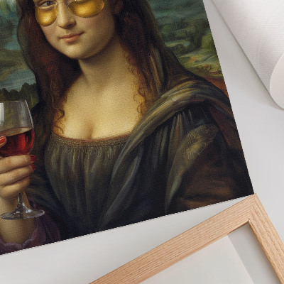 Poster auf leinwand Mona Lisa mit Wein