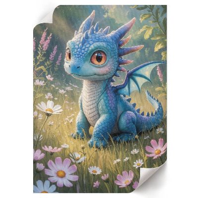 Poster auf leinwand Blauer Drache