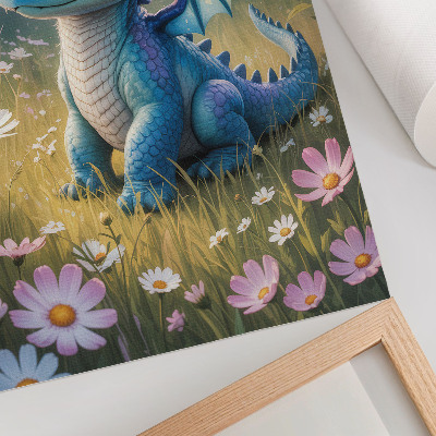 Poster auf leinwand Blauer Drache
