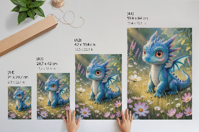 Poster auf leinwand Blauer Drache