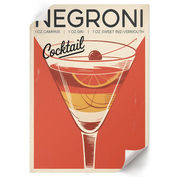 Retro plagát Vintage koktail
