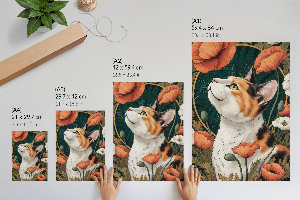 Poster kunstdruck Katzenmagie