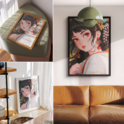 Kunstdruck leinwand Anime-Look
