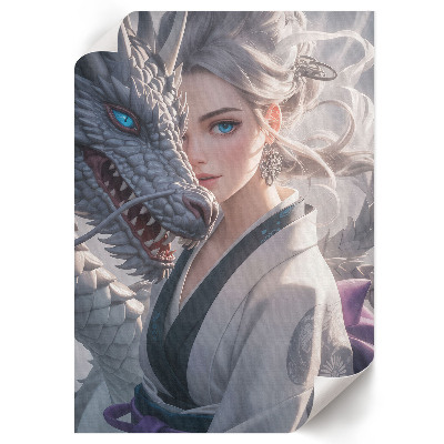 Poster auf leinwand Die Frau und der Drache