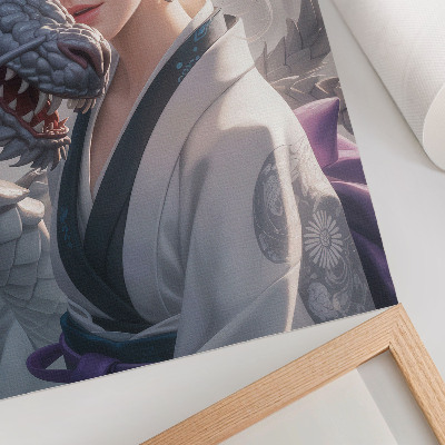 Poster auf leinwand Die Frau und der Drache