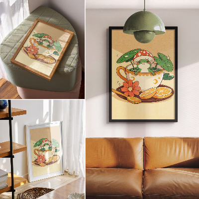 Poster leinwand Frosch im Becher