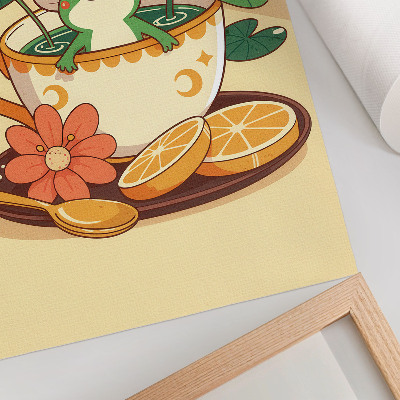 Poster leinwand Frosch im Becher