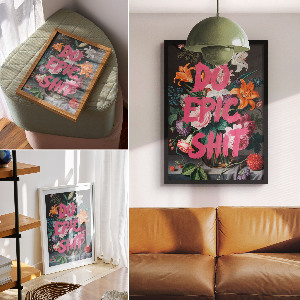 Poster na stenu Aby som z toho vyťažila sračky, kvety