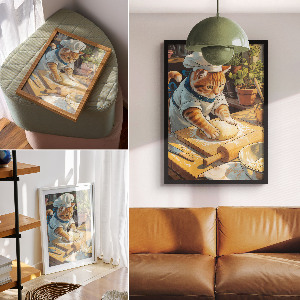 Poster leinwand Chef Cat