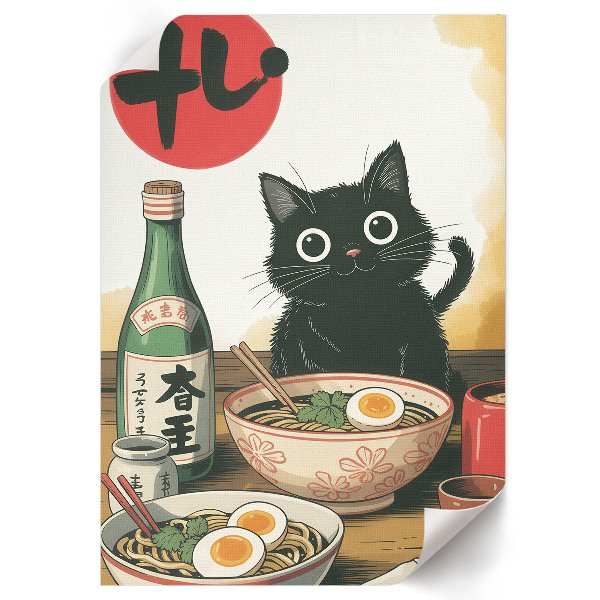Wand poster Kätzchen und Ramen