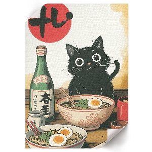 Wand poster Kätzchen und Ramen