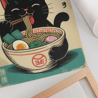 Kunstdruck poster Ramen und Katze