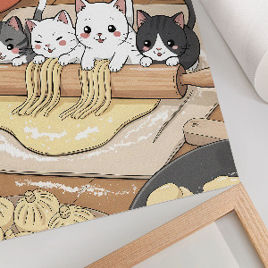 Kunstdruck leinwand Katzen in der Küche