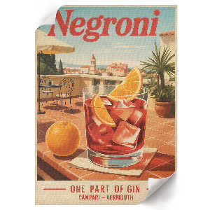 Retro plagát Nápoj Negroni