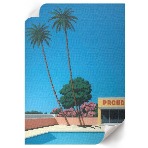 Retro plagát Dovolenka pri bazéne