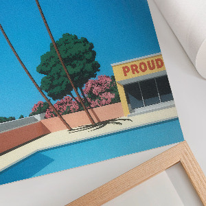 Retro plagát Dovolenka pri bazéne