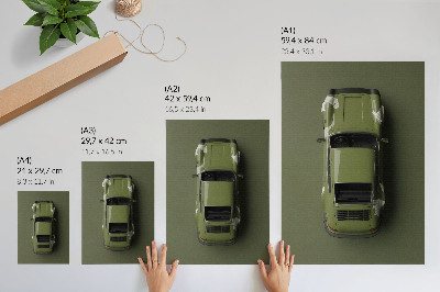Poster kunstdruck Auto in Grün