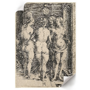 Retro plagát Štyri nahé ženy