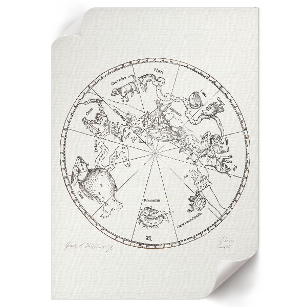 Poster kunstdruck Südliche Hemisphäre des Globus