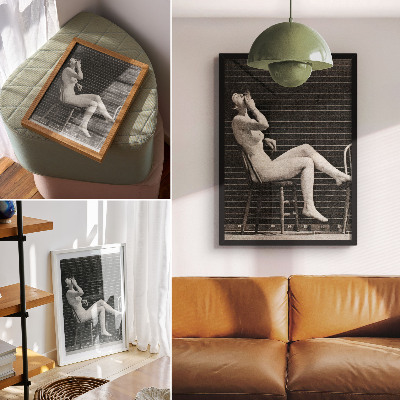 Wand poster Frau sitzt nackt