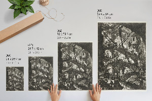 Kunstdruck-Poster mit Motiv einer Klappbrücke